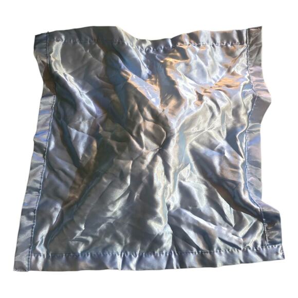 Lovey Baby Blue Teddy Bear Security Blanket Satin Back Unisex Soft Tags Missing - Picture 4 of 4